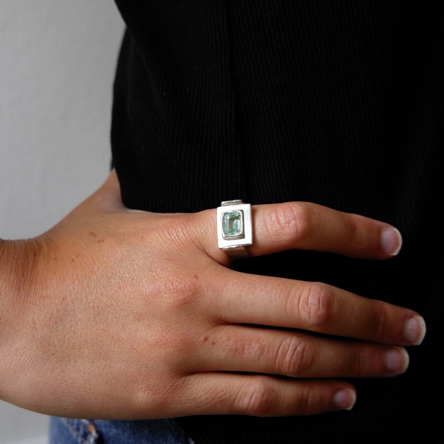 Bague Art Deco Bleu Turquoise