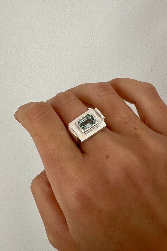 Bague Art Deco Bleu Turquoise