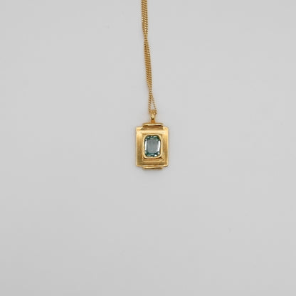 Pendentif Art Deco Bleu Turquoise