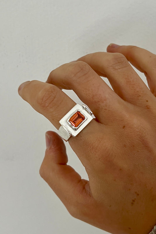 Bague Art Deco Orange
