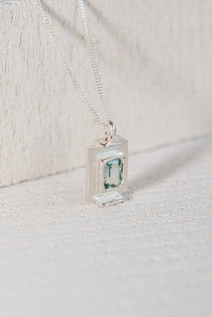 Pendentif Art Deco Bleu Turquoise