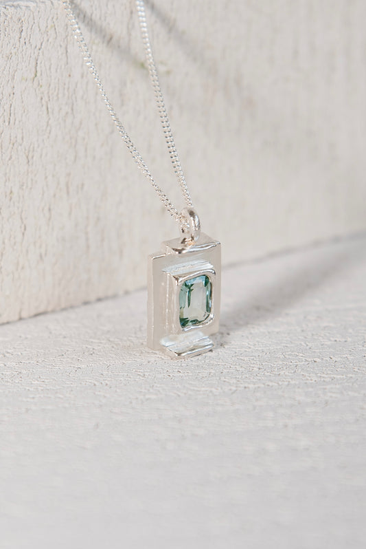 Pendentif Art Deco Bleu Turquoise