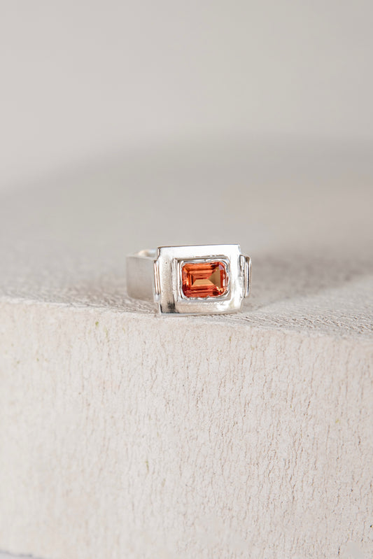 Bague Art Deco Orange